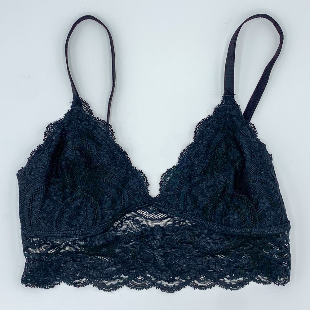 Express Black Spaghetti Strap Lace Bralette